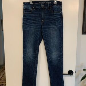 American Eagle Outfitters Men's Dark Blue Skinny Jeans